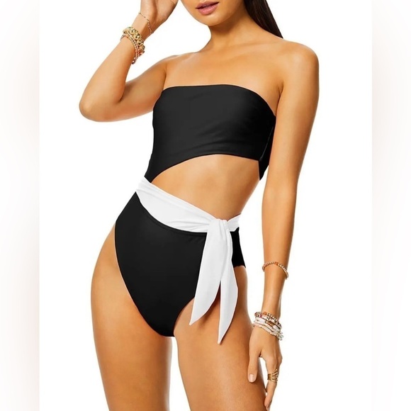 Ramy Brook Gigi Colorblock Side Cutout One Piece Swimsuit Small - Picture 1 of 7